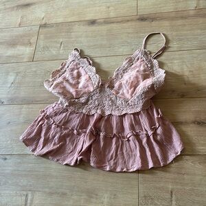 Off Pink Flowy Top